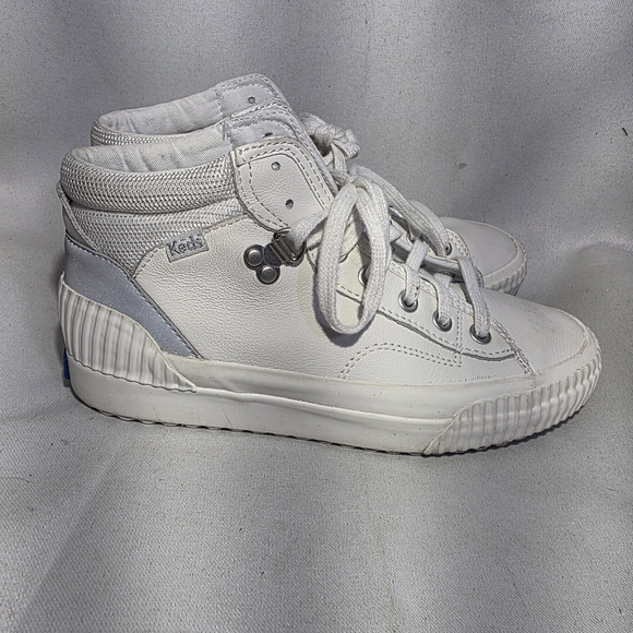Keds White Leather 80s Hightop‎ Barbie Style Sneakers Women's 7 - Picture 3 of 9